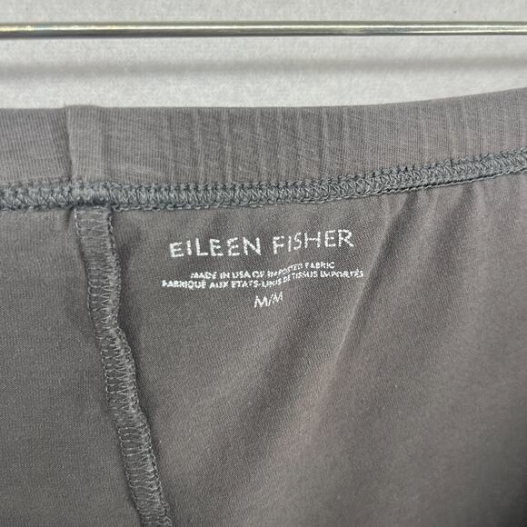 EILEEN FISHER Leggings M Stretch Organic Cotton Jersey Cropped Pull On Gray USA - Picture 5 of 12
